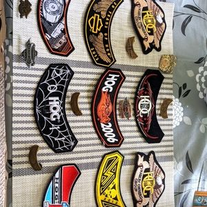 Assorted Harley Davidson + HOG Pins & Patches